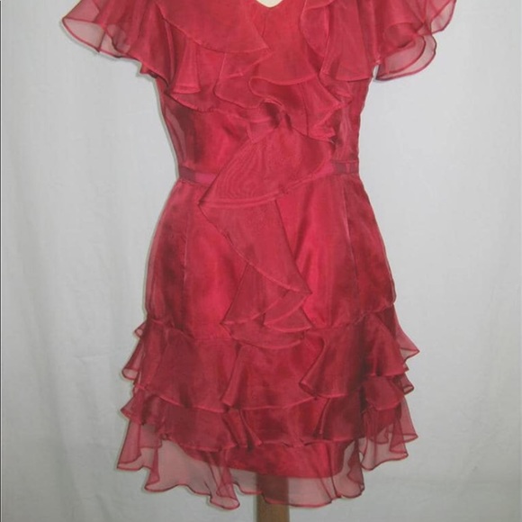 🎁🌹New Rachel Zoe Red Ruffled Dress🌹🎁 - Picture 4 of 7